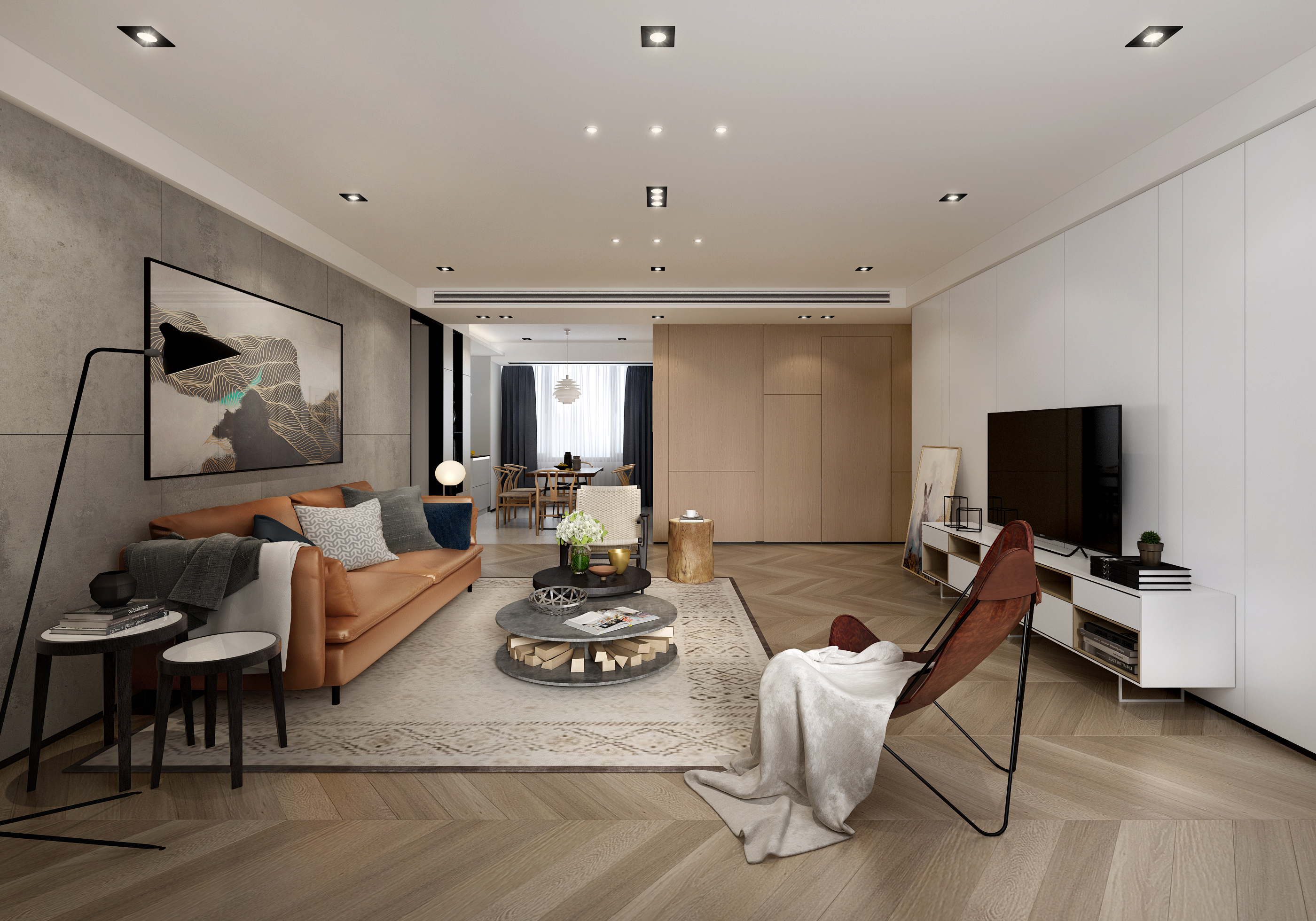 香山里花园二期180平米现代简约风格平层装修效果图